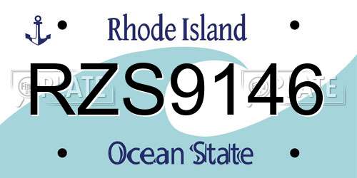 RZS9146 Rhode Island License Plate