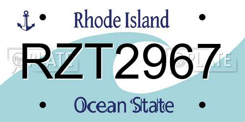 RZT2967 Rhode Island License Plate