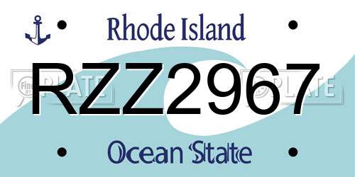 RZZ2967 Rhode Island License Plate