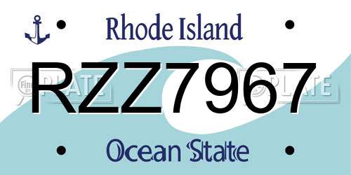 RZZ7967 Rhode Island License Plate