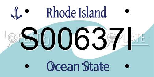 S00637I Rhode Island License Plate