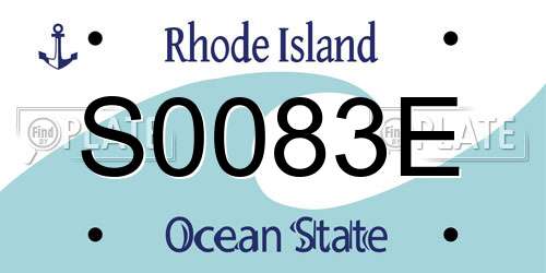 S0083E Rhode Island License Plate