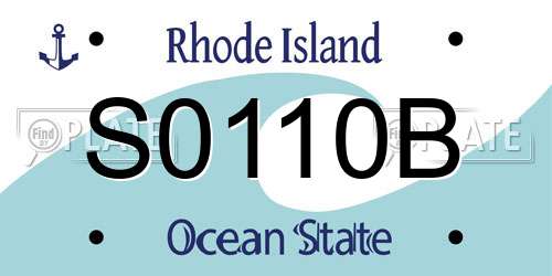 S0110B Rhode Island License Plate