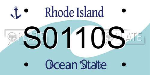 S0110S Rhode Island License Plate