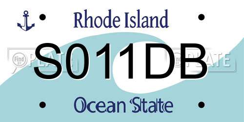 S011DB Rhode Island License Plate