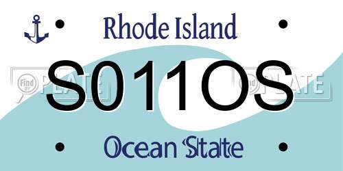 S011OS Rhode Island License Plate