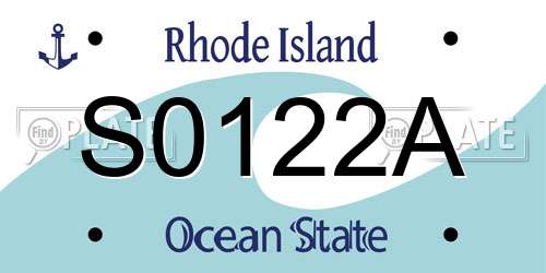 S0122A Rhode Island License Plate