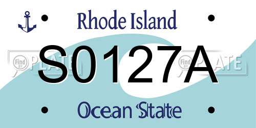 S0127A Rhode Island License Plate