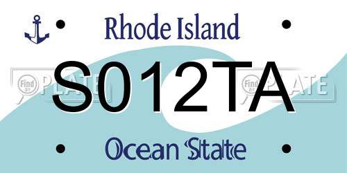 S012TA Rhode Island License Plate