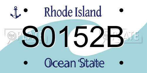 S0152B Rhode Island License Plate