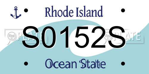 S0152S Rhode Island License Plate