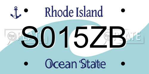 S015ZB Rhode Island License Plate