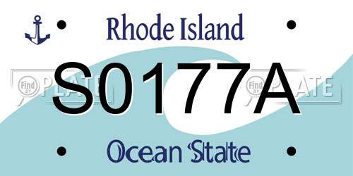 S0177A Rhode Island License Plate