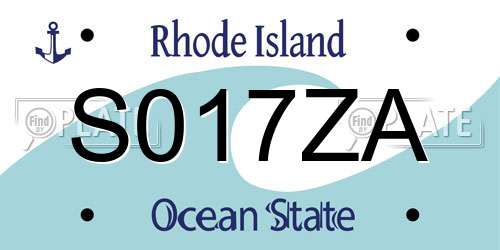 S017ZA Rhode Island License Plate