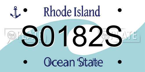 S0182S Rhode Island License Plate