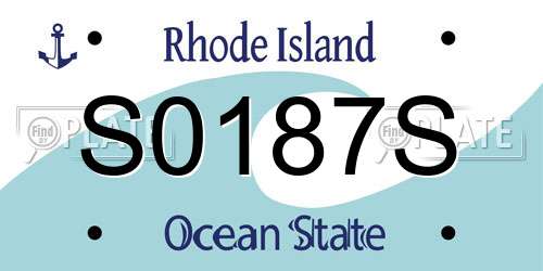 S0187S Rhode Island License Plate