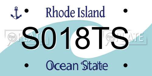 S018TS Rhode Island License Plate