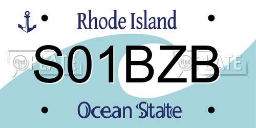 S01BZB Rhode Island License Plate