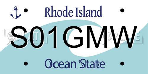 S01GMW Rhode Island License Plate