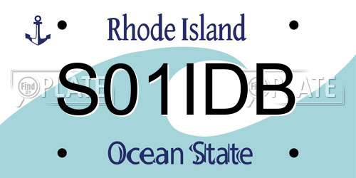 S01IDB Rhode Island License Plate