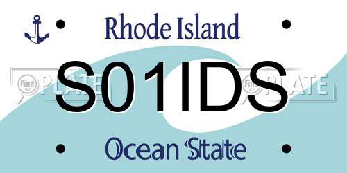 S01IDS Rhode Island License Plate