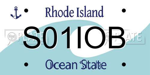 S01IOB Rhode Island License Plate