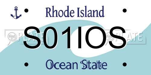 S01IOS Rhode Island License Plate