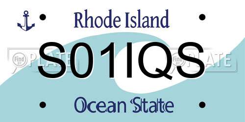 S01IQS Rhode Island License Plate