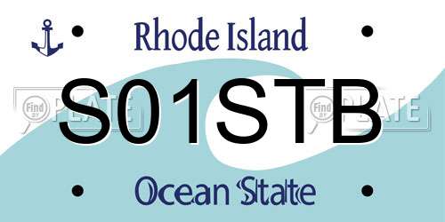 S01STB Rhode Island License Plate