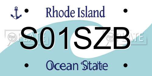 S01SZB Rhode Island License Plate