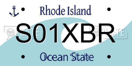 S01XBR Rhode Island License Plate