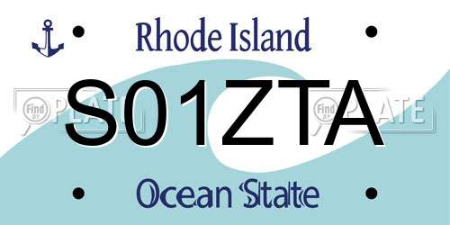 S01ZTA Rhode Island License Plate