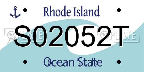 S02052T Rhode Island License Plate