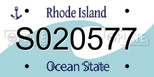 S020577 Rhode Island License Plate