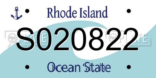 S020822 Rhode Island License Plate