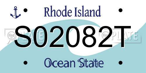 S02082T Rhode Island License Plate
