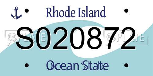 S020872 Rhode Island License Plate