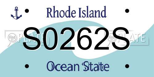 S0262S Rhode Island License Plate