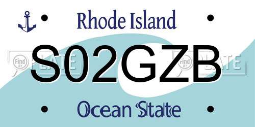 S02GZB Rhode Island License Plate