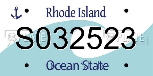 S032523 Rhode Island License Plate