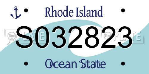 S032823 Rhode Island License Plate