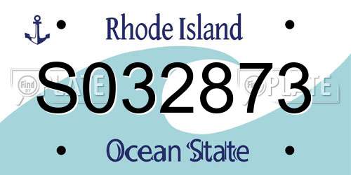 S032873 Rhode Island License Plate