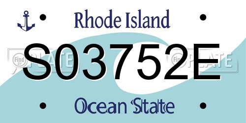 S03752E Rhode Island License Plate