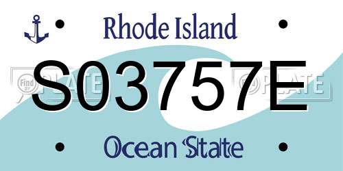 S03757E Rhode Island License Plate