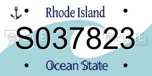 S037823 Rhode Island License Plate
