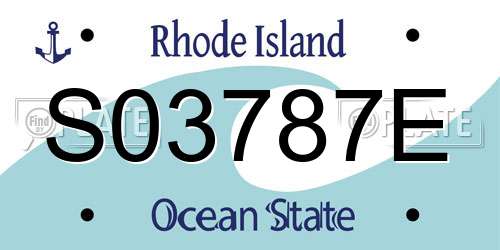S03787E Rhode Island License Plate