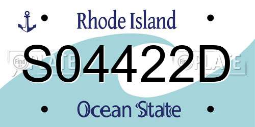 S04422D Rhode Island License Plate