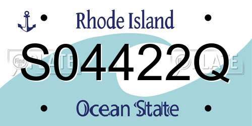 S04422Q Rhode Island License Plate