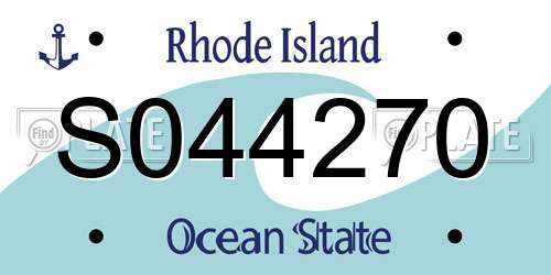 S044270 Rhode Island License Plate