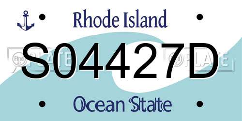 S04427D Rhode Island License Plate
